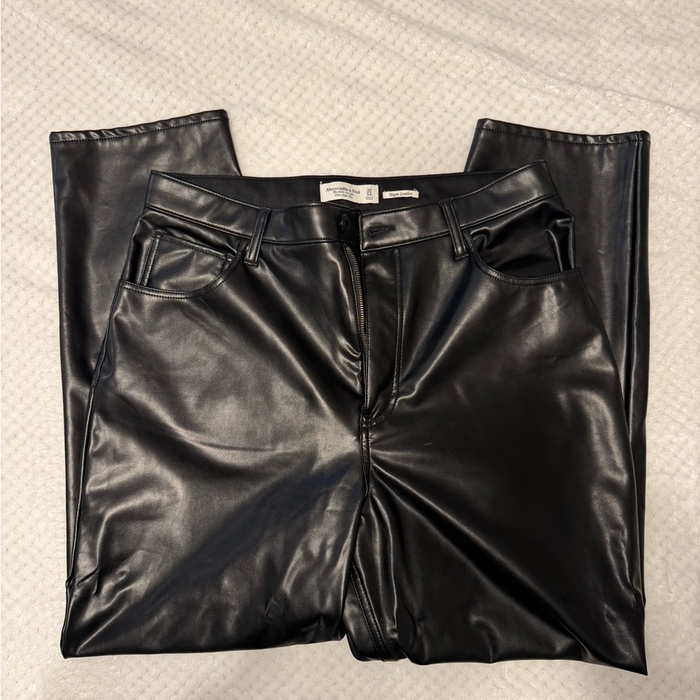 Abercrombie Curve Love Leather Pants Black